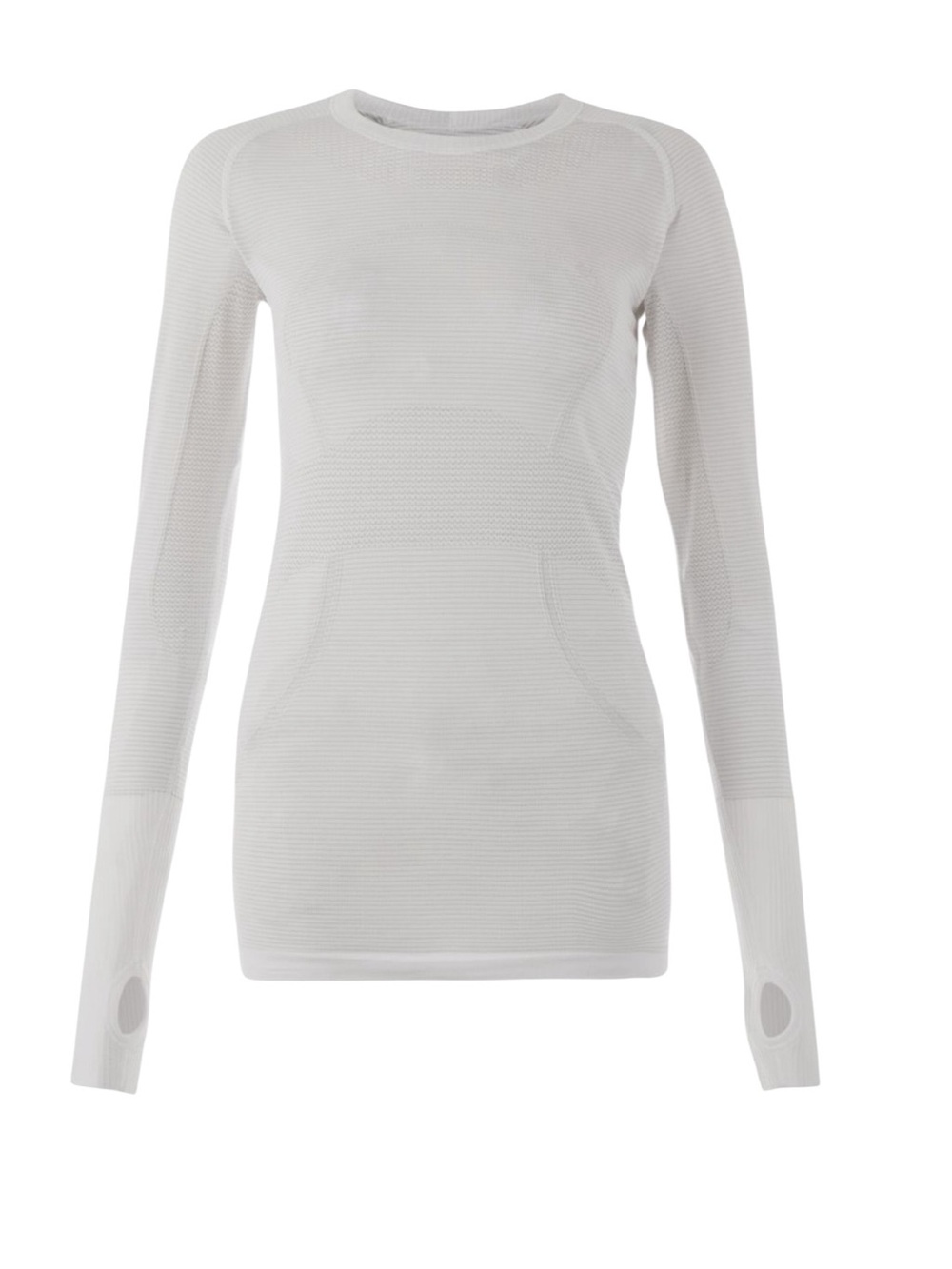 Lululemon Athletica White Long-Sleeve Seamless Performance Top Size 10 - Picture 3 of 12
